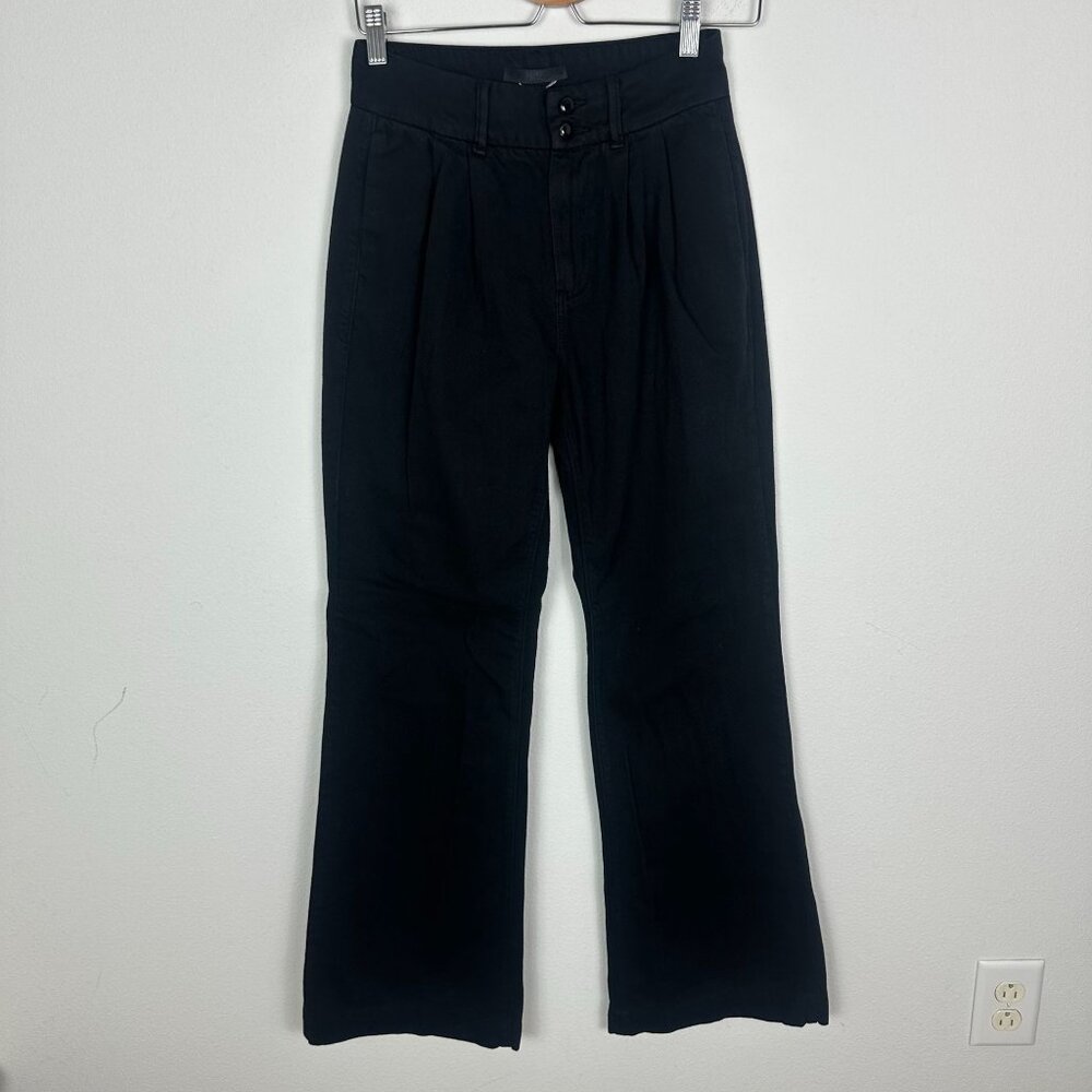Paige High Rise Wide Leg Trouser Pants 26 Minimalist Contemporary Office Basic